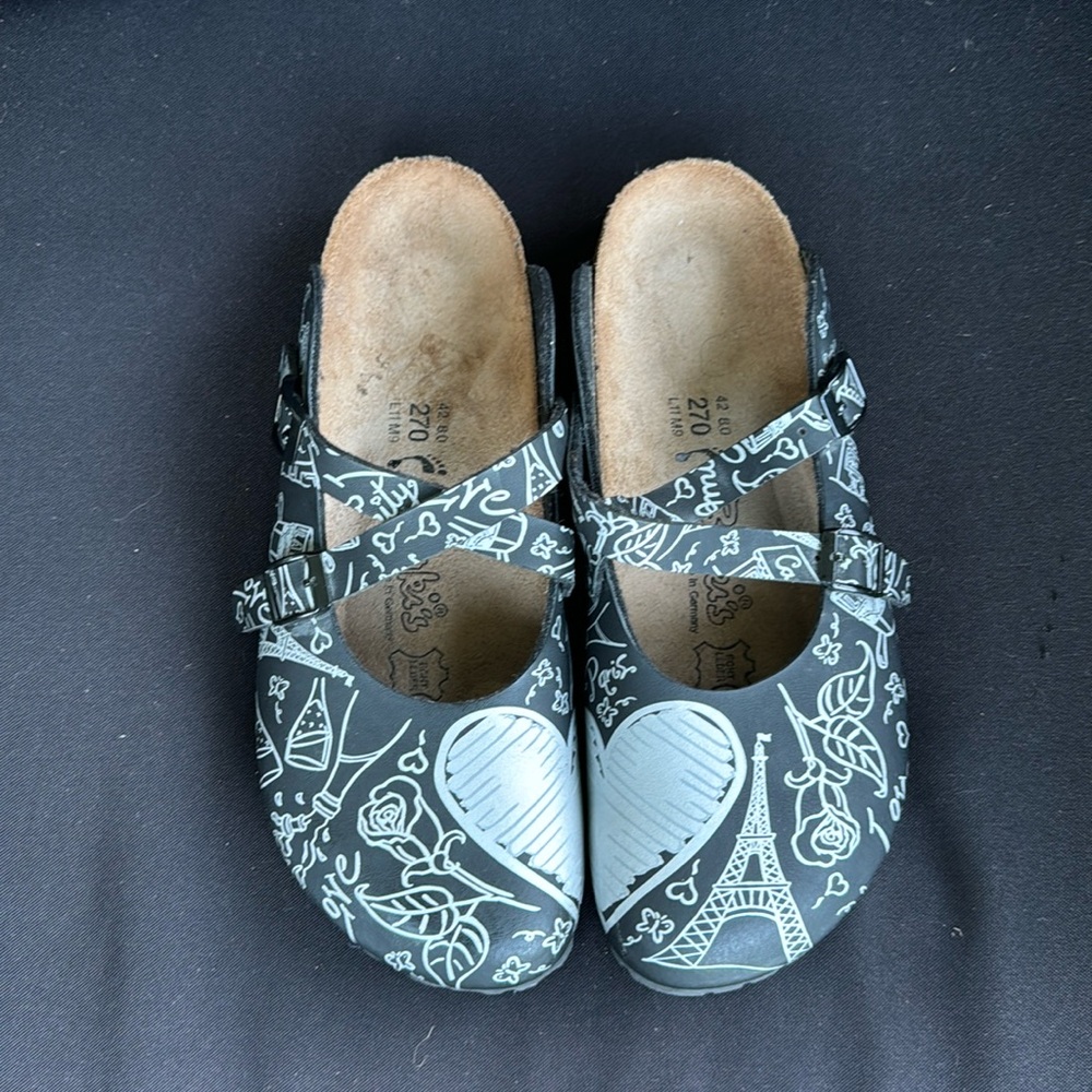 Women’s black/silver Birkis Paris